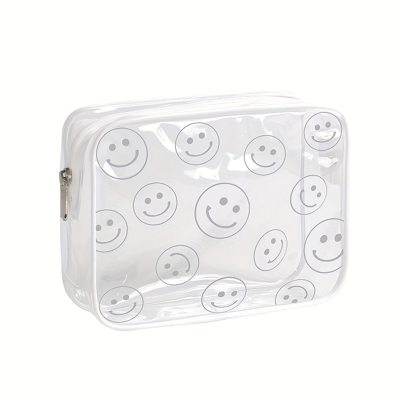 Smile Face Clear Makeup Bag Transparent PVC Waterproof Toiletry Organizer