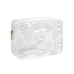 Smile Face Clear Makeup Bag Transparent PVC Waterproof Toiletry Organizer