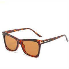Cat Eye Sunglasses Gradient Lens Metal T Decor Glasses UV400