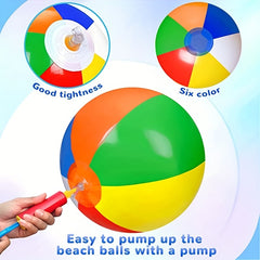 Rainbow Inflatable Beach Balls Bulk 50 - Pool Party Favors & Toys