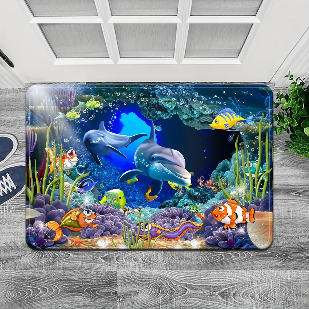 Ocean Themed Area Rug Soft Non-slip Shaggy Floor Carpet Runner