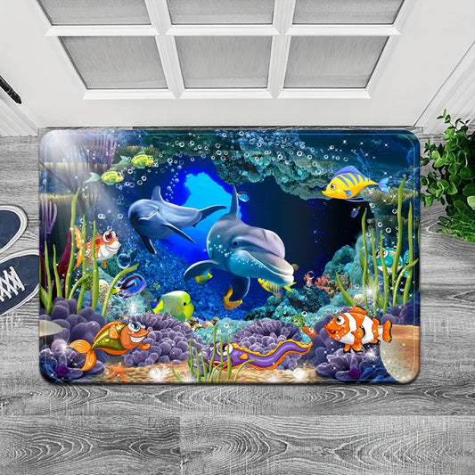 Ocean Themed Area Rug Soft Non-slip Shaggy Floor Carpet Runner