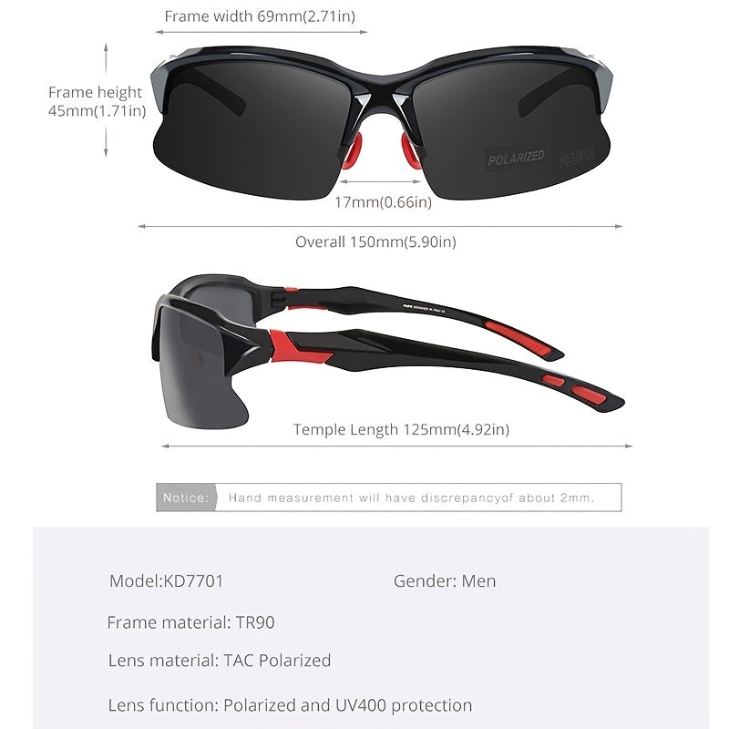 Men's Polarized UV400 Sports Glasses for Cycling Golf Running