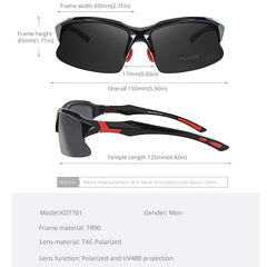 Men's Polarized UV400 Sports Glasses for Cycling Golf Running