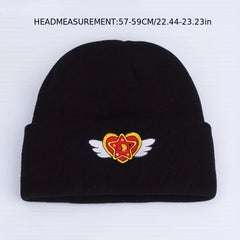 Heart Wings Embroidered Knit Beanie