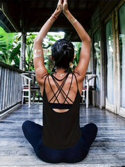 Backless Yoga Sports Tank Top Breathable Loose Top