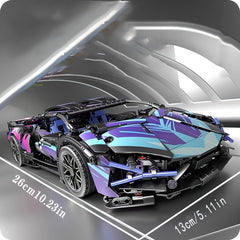 Building Blocks Purple Sports Car Puzzle Toy