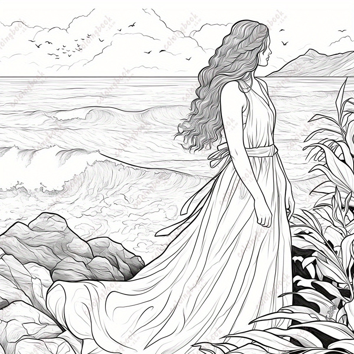 Mindfulness Painting Coloring Book with Story Props for Adults