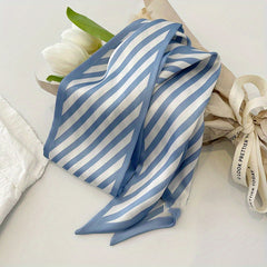 Light Crackle Flower Scarf Ribbon Satin Hair Accessory