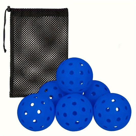 6pcs 40 Hole Pickleball Set with Mesh Bag