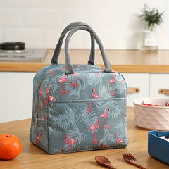 Cartoon Pattern Lunch Bag Insulated Zipper Handbag