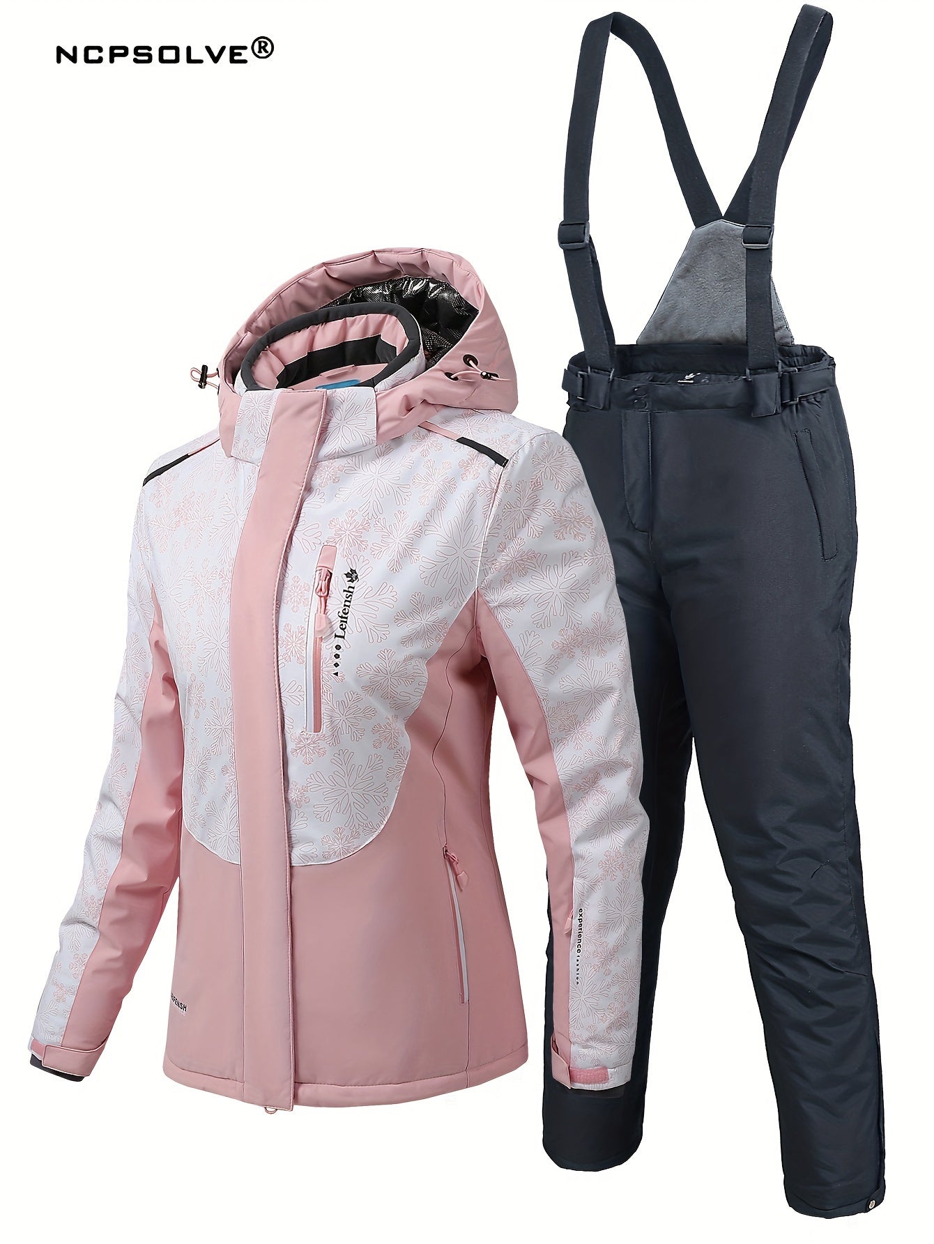 Snowflake Print Ski Set Jacket & Windproof Trouser Women's Activewear