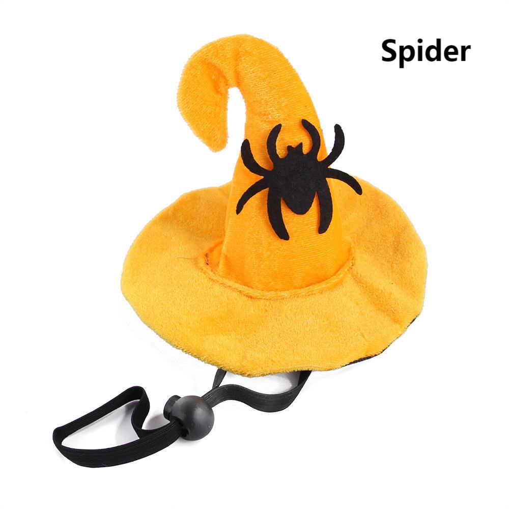 Pet Halloween Witch Hat with Spider Pattern Costume for Cats & Dogs