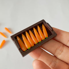 5pcs Realistic Carrot PVC Vegetables for Dollhouses Orange Red with Green