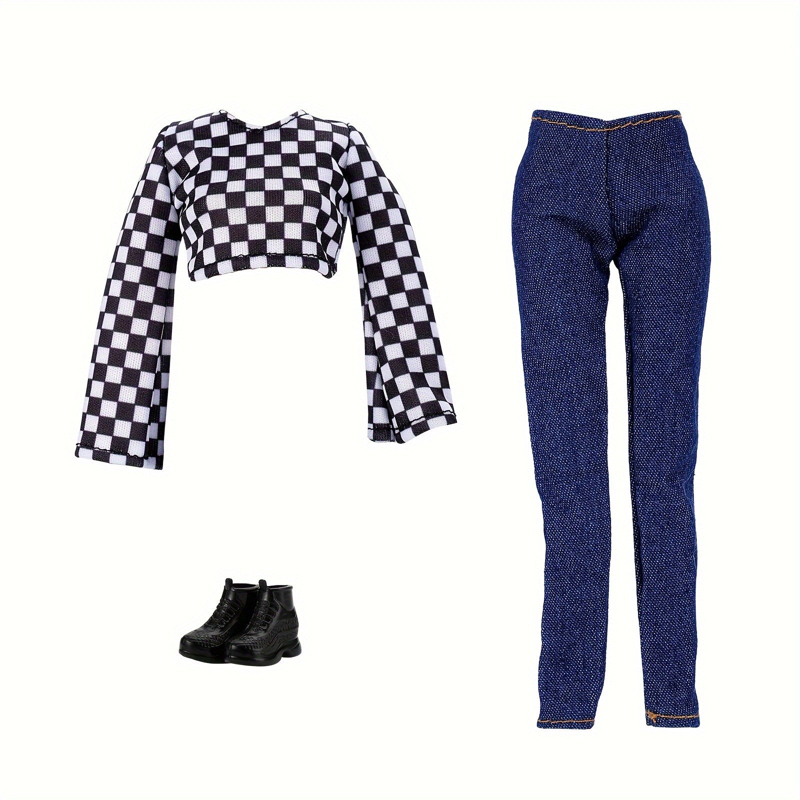 Doll Clothing 3-Piece Set Top Pants Shoes Gift for 11.5-Inch Dolls