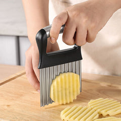 1pc Crinkle Cutter Wavy Chopper Stainless Steel Safe Kitchen Tools Shell Slicer