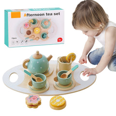 Wooden Tea Set Pretend Play for Toddlers
