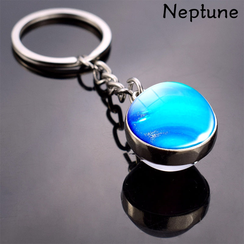 Solar System Keychains Gift Set Earth Saturn Sun Mars Mercury Jupiter Moon