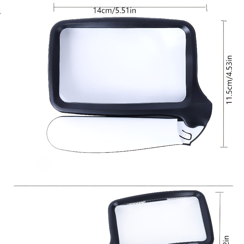 Handheld Square Foldable 5 LED Lights Optical Magnifying Glass