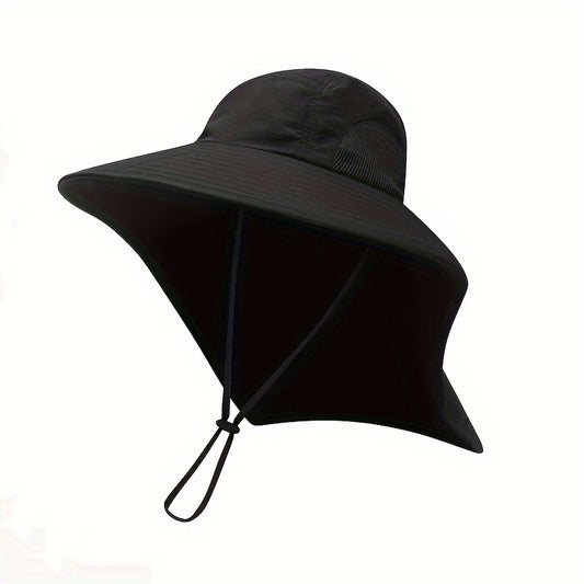 Men's Wide Brim Bucket Hat Breathable Adjustable Solid Hat