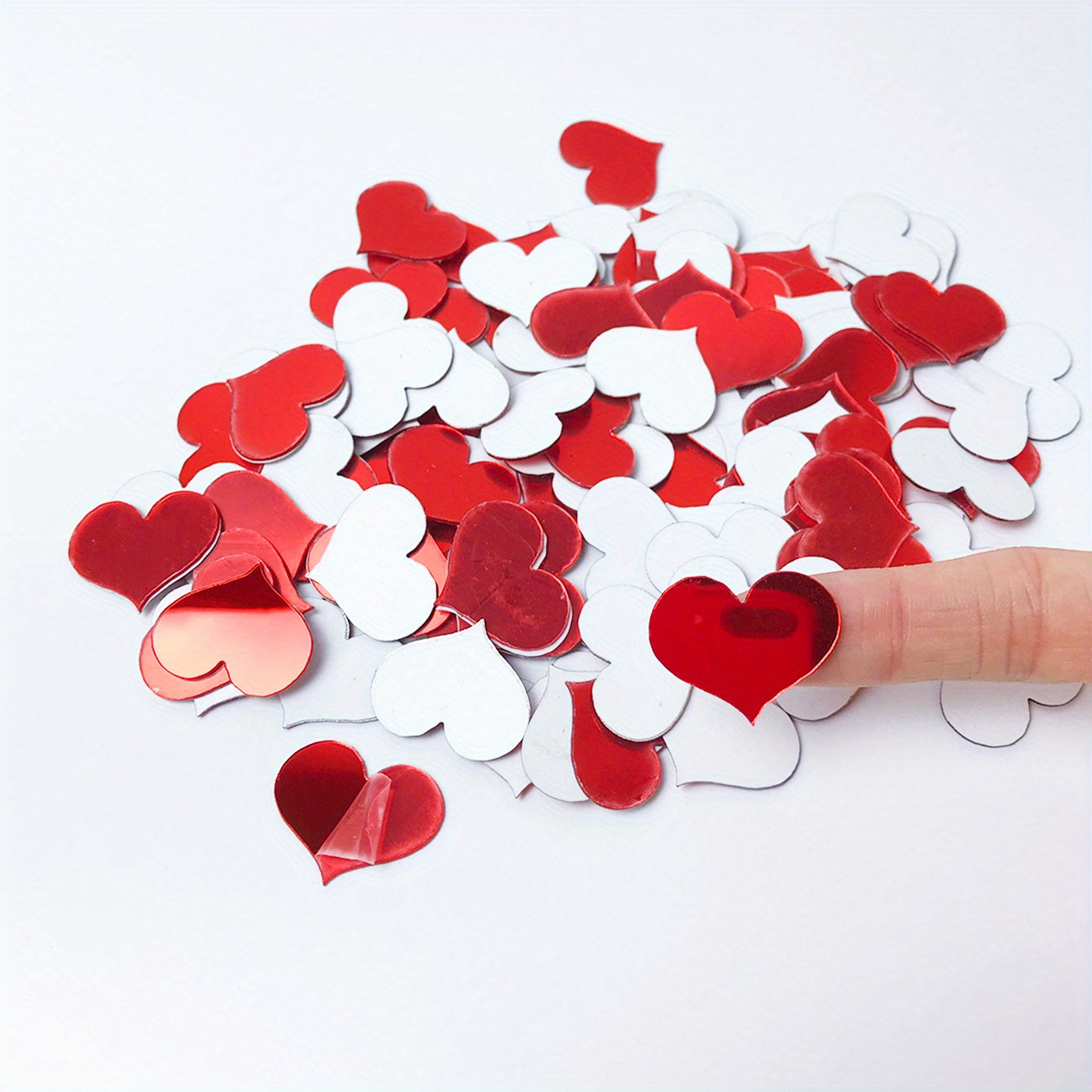 10pcs Heart Mirror Wall Decal - 3D Acrylic Heart Mirrors Wall Decor