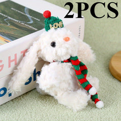 2pcs Lop Eared Bunny Plush Dolls Fluffy Rabbit with Expressive Eyes Soft Hanging