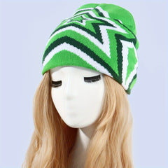 Y2K Flame Star Jacquard Beanie Hip Hop Knitted Warm Hat