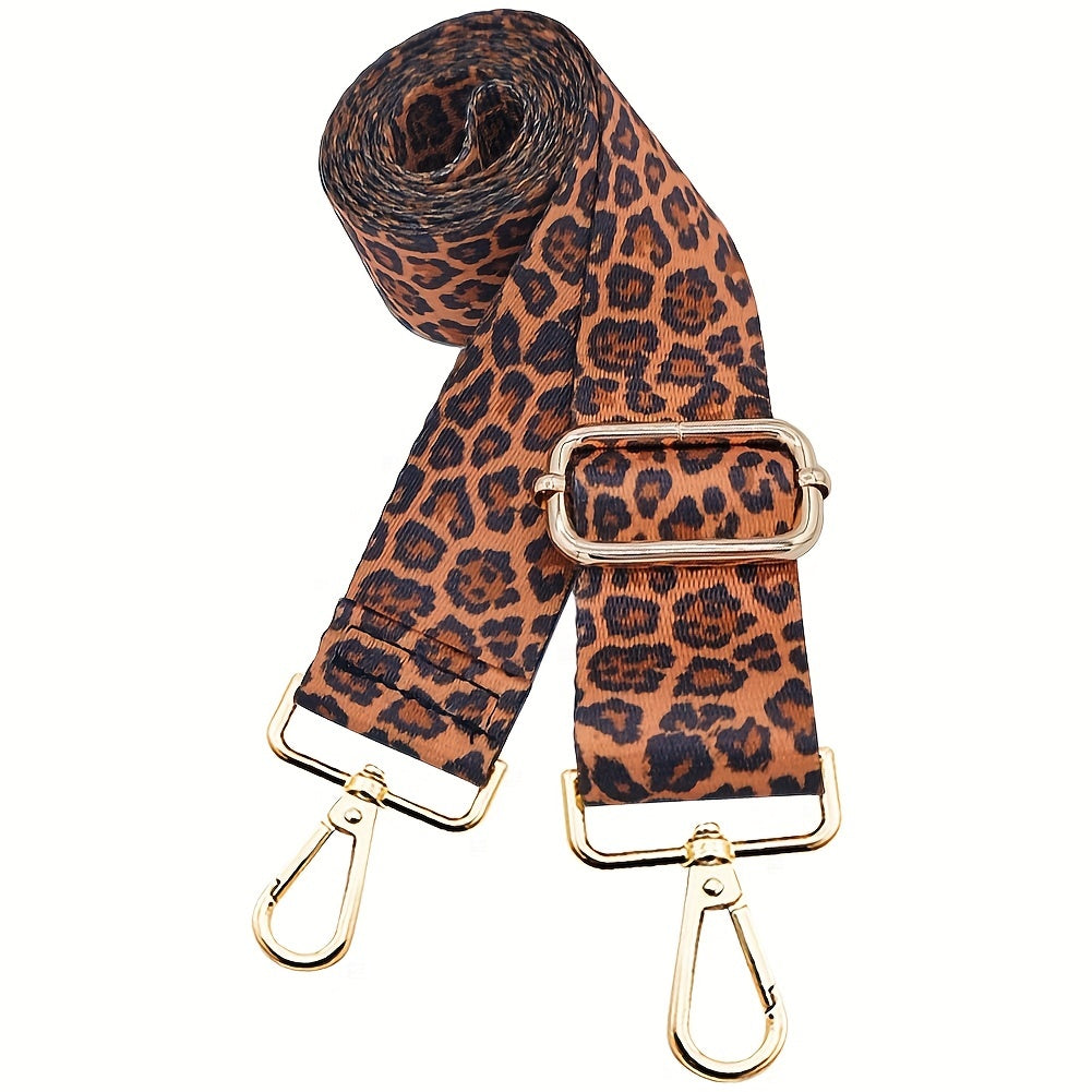 Leopard Pattern Bag Strap Wide Shoulder Replacement Adjustable Travel