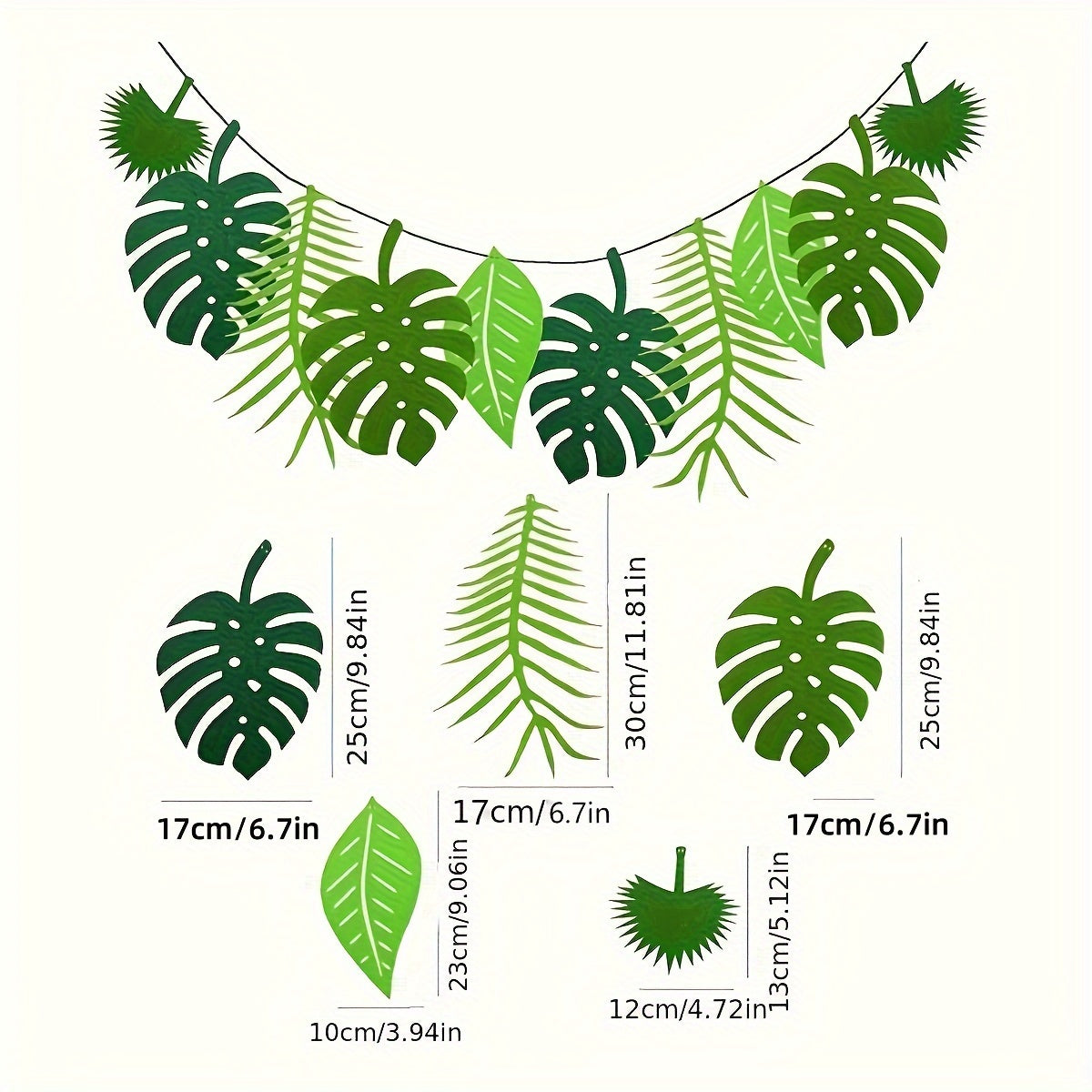 Tropical Leaf Garland Decoration Hawaiian Summer Jungle Safari Party Supplies