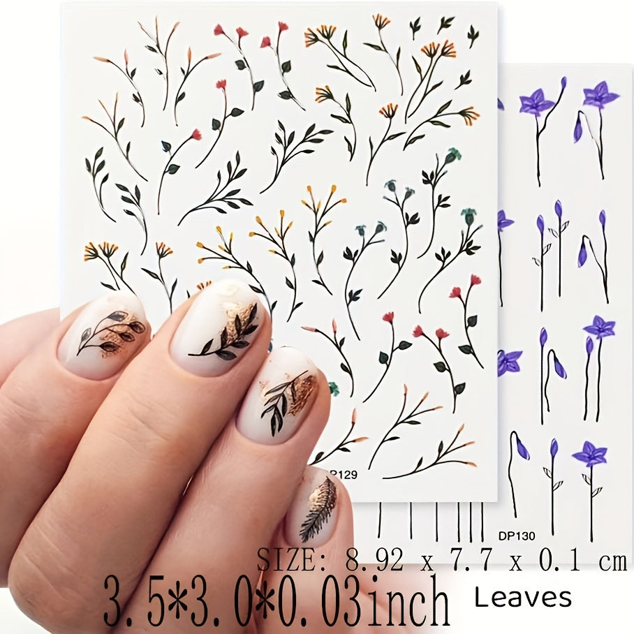 Spring Flowers Nail Art Stickers - Easy Self Adhesive Design