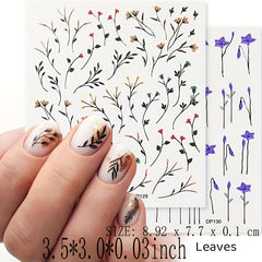 Spring Flowers Nail Art Stickers - Easy Self Adhesive Design