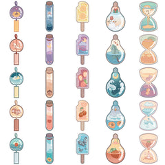 50pcs Cute Star Bottle Stickers - Waterproof & Durable