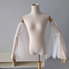 Bridal Arm Sleeves Sheer Mesh Overlay Wedding Accessory