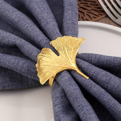 6pcs Ginkgo Leaf Napkin Ring for Farmhouse Wedding