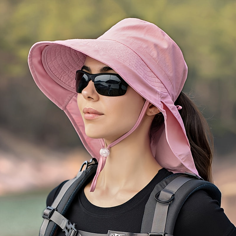 Outdoor Wide Brim Anti UV Waterproof Bucket Hat For Hiking