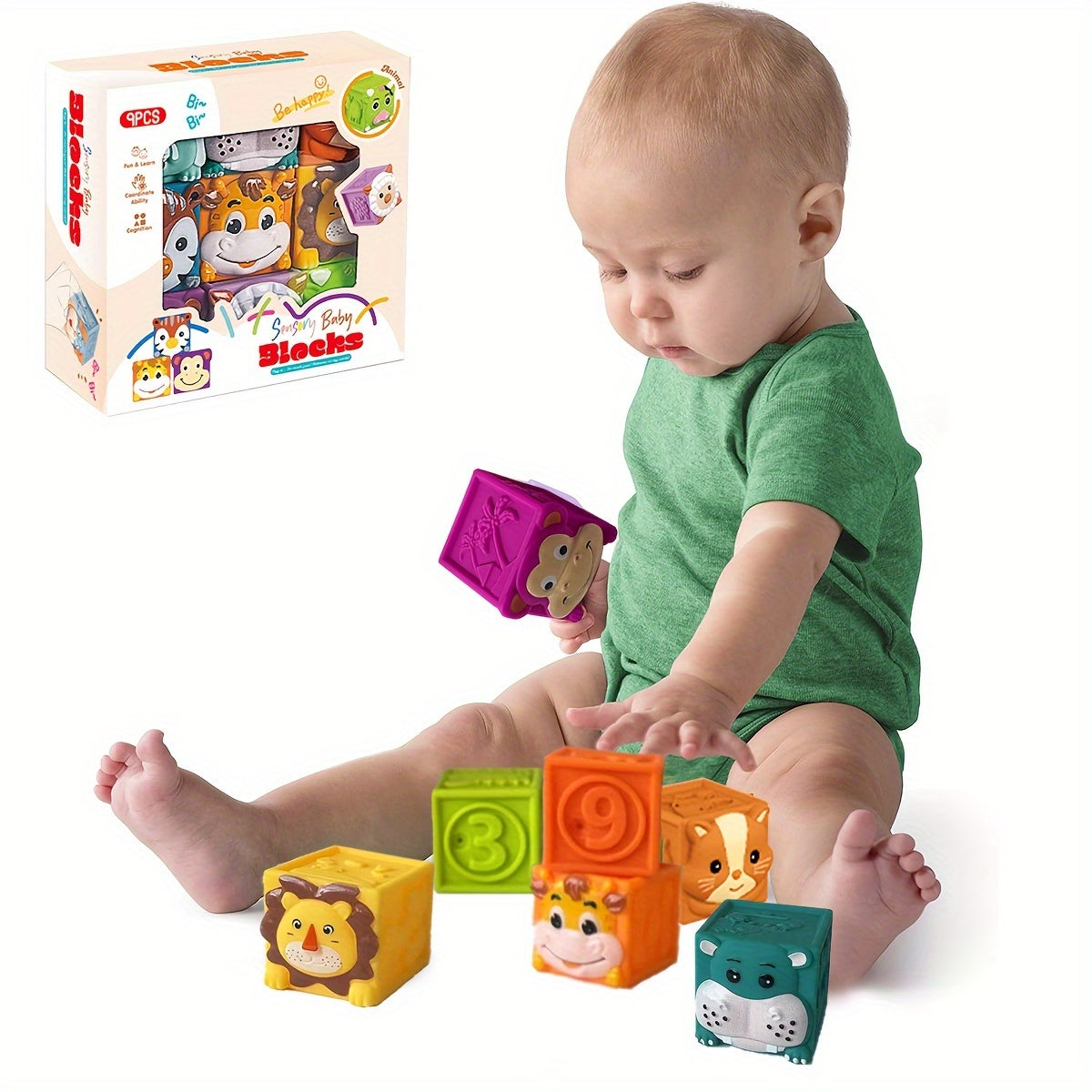 Soft Rubber Building Blocks for Kids