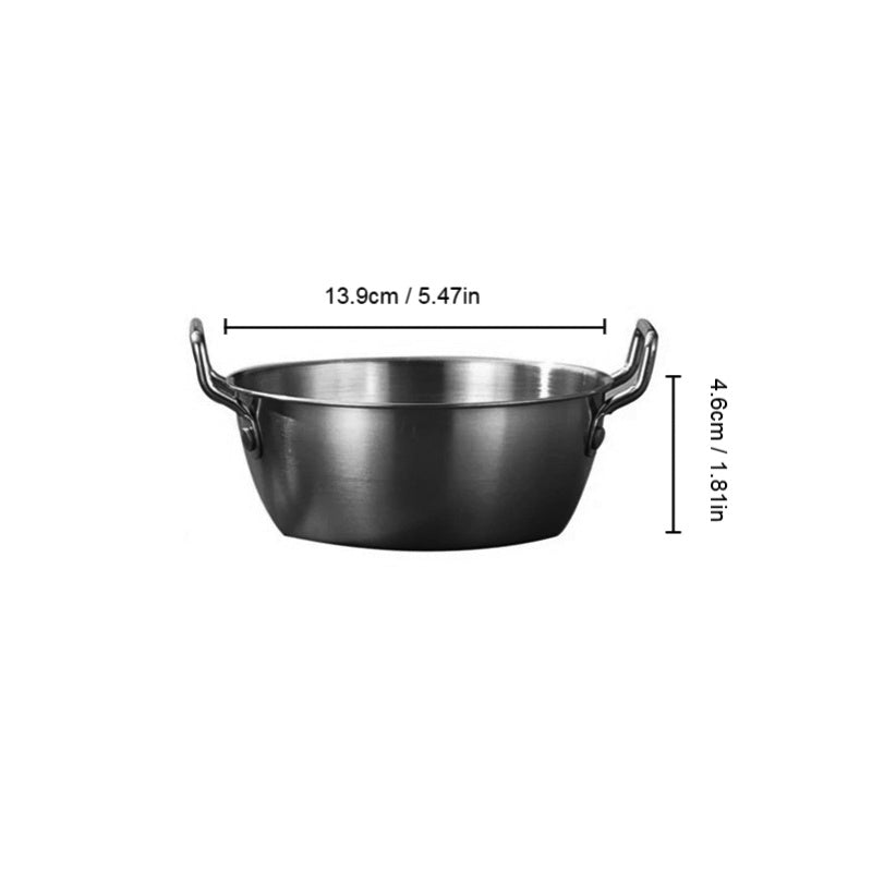2pcs Stainless Steel Bowl Household Snack Bowl With Handle Reusable