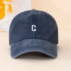 Classic Solid Washed Distressed Embroidery Baseball Cap Unisex Sun Hat