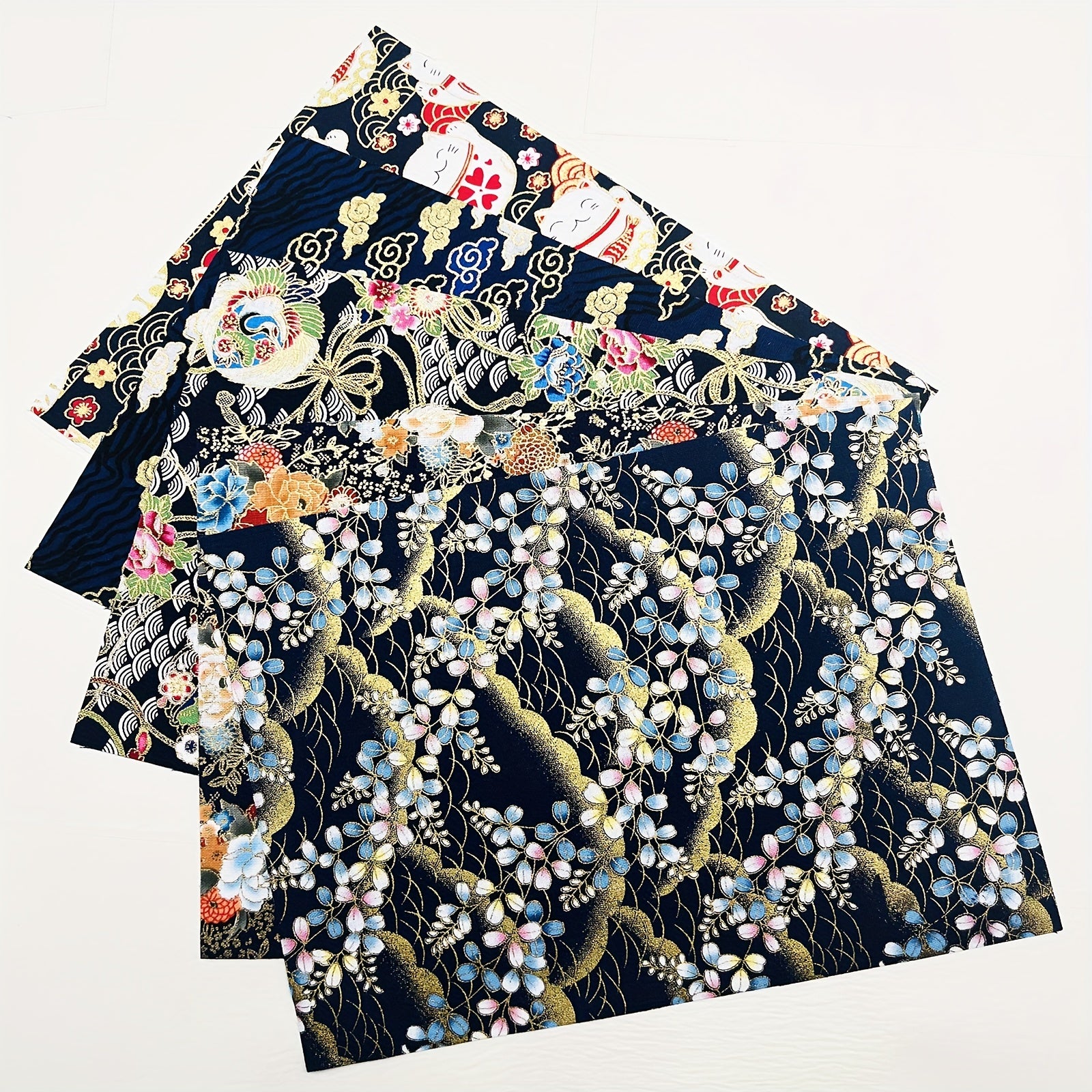 5pcs Japanese Print Cotton Quilting Fabric DIY Craft Sewing Material