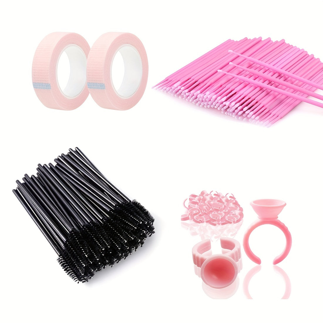 252pcs Eyelash Extension Supplies Lash Tapes Micro Brush Applicators
