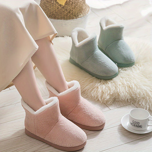 Thermal Furry Snow Boots Windproof Lightweight Flat Shoes