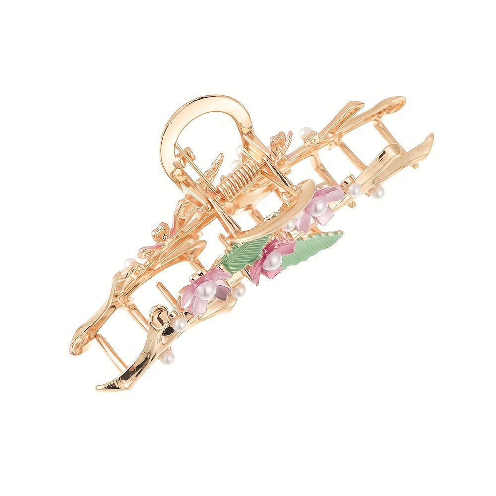 Flower Hair Claw Shark Claw Ponytail Holder Floral Hair Accessories