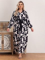  Colorblock V Neck Maxi Dress With Belt