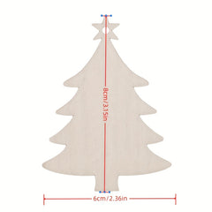 10pcs Wooden Christmas Tree Pendant Snowman Decor DIY Wood Crafts