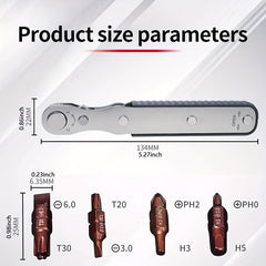 Portable Bidirectional Ratchet Screwdriver Wrench