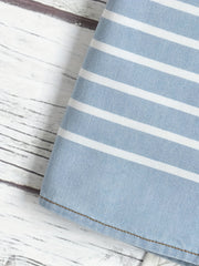 Boys Striped Denim Lapel Shirt Short Sleeve Button Down Tee