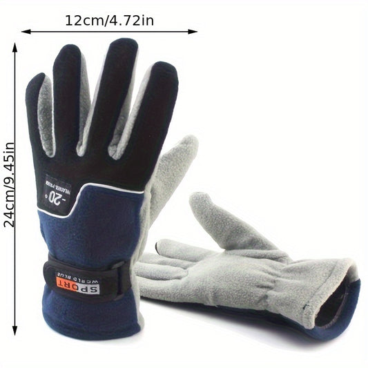 Winter Warm Fleece Full Finger Gloves for Skiing Cycling