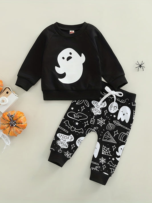 Pumpkin Graphic Pullover Top & Pants 2pcs Set