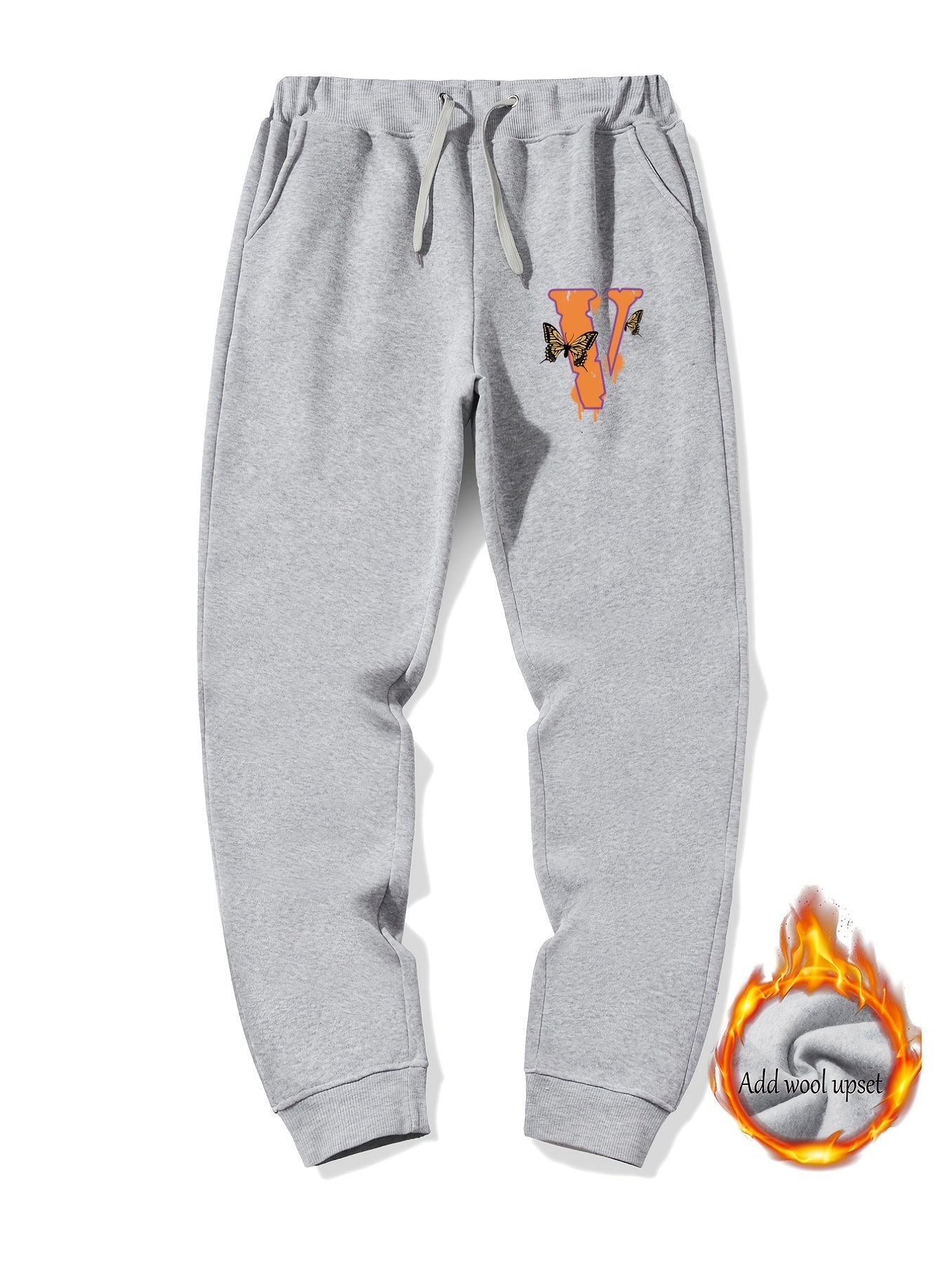 Men's Casual Winter Alphabet Print Jogger Pants