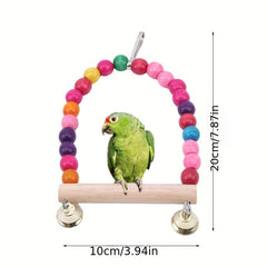 Interactive Parrot Swing with Bell Hanging Toy